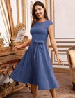 Dresstells Cocktail Formal Dress Wedding Guest Bridesmaid A-line Tea Length