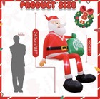 8 Ft Lighted Inflatable Santa Claus W  Merry Christmas Bag Freestanding