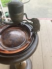 Vintage Art Deco Brass Elephants Standing Floor Ashtray Pipe  Smoking Ashtray