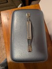 Vtg Dusty Silvery Blue American Tourister Makeup Train Case Nice  