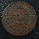 Ns-21a4 Halfpenny Token 1813 Canada Nova Scotia Ship Breton 965