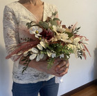 Bridal Wedding Bouquet Hand Made Budget Friendly Faux Flowers White Pink Green