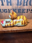 Vintage Tin Friction Toy Cat With Toy Ball Made In Japan Original Works