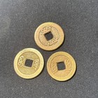 3 - Ancient Chinese Bronze Coin Charm Token Medal China Vtg Square Hole