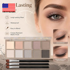10 Colors Matte Eyeshadow Palette  Gray Taupe Brown Eye Shadow Palettes   Nude E