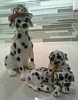 Dalmatian Dog Figurines Lot Of 2   Fire Chief   Puppies Resin Euc