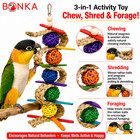 Bonka Bird Toys 00156 Chewballishous Medium Chew Forage Shred Parrot Cage Toy