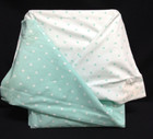 Pottery Barn Kids Organic Pin Dot Toddler Bed Reversible Duvet Cover Aqua 36x50