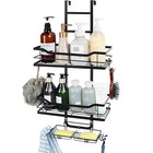 Over The Shower Door Caddy Pantry Organizer Rack W hook Hanging Shower Organizer
