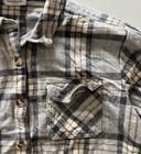 Beachlunchlounge Men s Size Xl Gray White Brown Plaid Flannel Heavy 100  Cotton