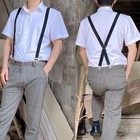 Suspenders Braces Men Women X-shape Back Clip-on Elastic Adjustable Trousers New