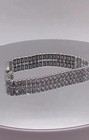 Tennis Bracelet Baguette Cut Simulated Diamonds 925 Sterling 7    Long   