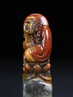 Chinese Natural Shoushan Stone Handcarved Exquisite Bodhidharma Statue Seal 4161