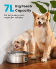7l Stainless Steel Pet Water Fountain Cat Dog Automatic Drinking Bowl Filter