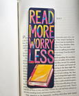 Read More Worry Less Laminated Bookmark Gift For Book Lovers