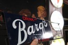 Rare 1950s Barg s Root Beet 3pc Adjustable Painted Metal Door Push Bar Sign A w