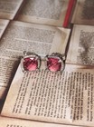 David Yurman 925 Sterling Silver Cathalaine  Earrings 7mm Pink Tourmaline
