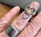 Sterling Silver   18k Gold Cushion Cut Citrine Ring Size 6 5 Gorgeous Cocktail