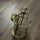 Vintage Brass And Etched Glass Hall Lantern Light Pendant French Style