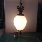 Vintage Large Mcm Hollywood Regency    glass Chain Hanging Swag Plug In Lamp