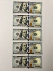 Lot Of 5 Series 2009a Sequential Us  100 Dollar Bills Star Notes Au  lot  6 