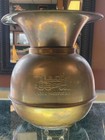 Antique Brass Spittoon Union Pacific Rr Double Sided Embossed Railroad Logos
