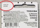 2 X New Original Toshiba Cr2032 Cr 2032 3v Lithium Battery Br2032 Dl2032 Remote