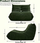 Yvdnhp Bean Bag Chair For Adults  L-shaped Memory Foam Togo Lounger Green