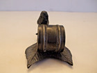 Antique Bird On Branch With Leaves Figural Napkin Ring Holder Silverplate