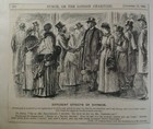 1884 Antique Illustration Print Original Rare Vhtf Punch Fashion Top Hats Uk 