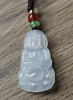 Certified Grade A Icy Jadeite Guanyin Pendant     Natural Burmese Jadeite