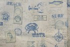 By The Sea Blue Window Valance Marine  Starfish Crab Nautical Seashells Fish