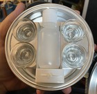 Vintage Communion Set  Traveling 4 Person Glass Chalice Set  Portable  