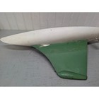 Vintage Pond Yacht Hull Wood Sailboat Model 24inch White Green Nautical
