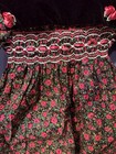 Vintage Polly Flinders Smocked Floral Dress 4t Velvet Collar