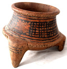 Ancient Authentic Pre Columbian Rattle Tripod Vessel