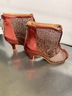 Comme Il Faut Women Brown Mesh Lace Latin Ballroom Dance Ankle Booties