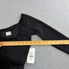 Eleve Dancewear Bodysuit Womens Small Black Amelie Mesh Long Sleeve Leotard