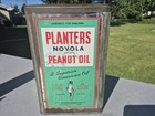 C  1950s Large Planters Peanuts Peanut Novola Oil 5 Gallon Advertising Tin Nice 