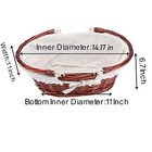 Brown Oval Wicker Woven Basket With Handles Linen Cloth Lining Gift Wedding