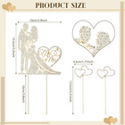 3 Pack Mr   Mrs Wedding Cake Toppers Rhinestone Metal Love Crystal Heart Shaped 