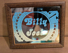 Billy Joel Carnival Glass Mirror Framed 5 5 8 X 4 5 8  Vintage  1970 s