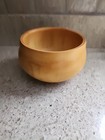 Hand Turned Natural Wood Bowl Round Small  Signed By Artist Art Mid Century