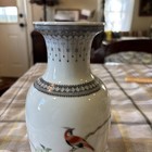 Vintage Chinese Republic Porcelain Vase Famille Rose Birds 8 5   