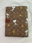 Coach X Peanuts Snoopy Woodstock Signature Canvas  A5 Notebook Brown New Unused