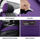 Car Seat Covers Full Set Purple Black  Luxury Faux Leather Waterproof Non-slip S