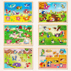 6 Pack Wooden Peg Puzzles For Toddlers 1-3 Animals Learning Toy Set With Rack