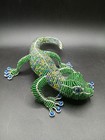 Beaded Metal   Wire Gecko Lizard Figurine Sculpture Colorful Folk Art Decor 12   