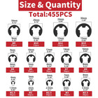 455pcs E-clip External Retaining Rings Snap Rings Assortment Set  High Carbon St
