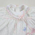 Vtg 70s 80s White Pink Baby Infant Embroidered Dress Girls Ruffle Lace 3-6mo